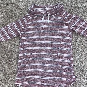 Small Striped Long Sleeve Top with Pockets